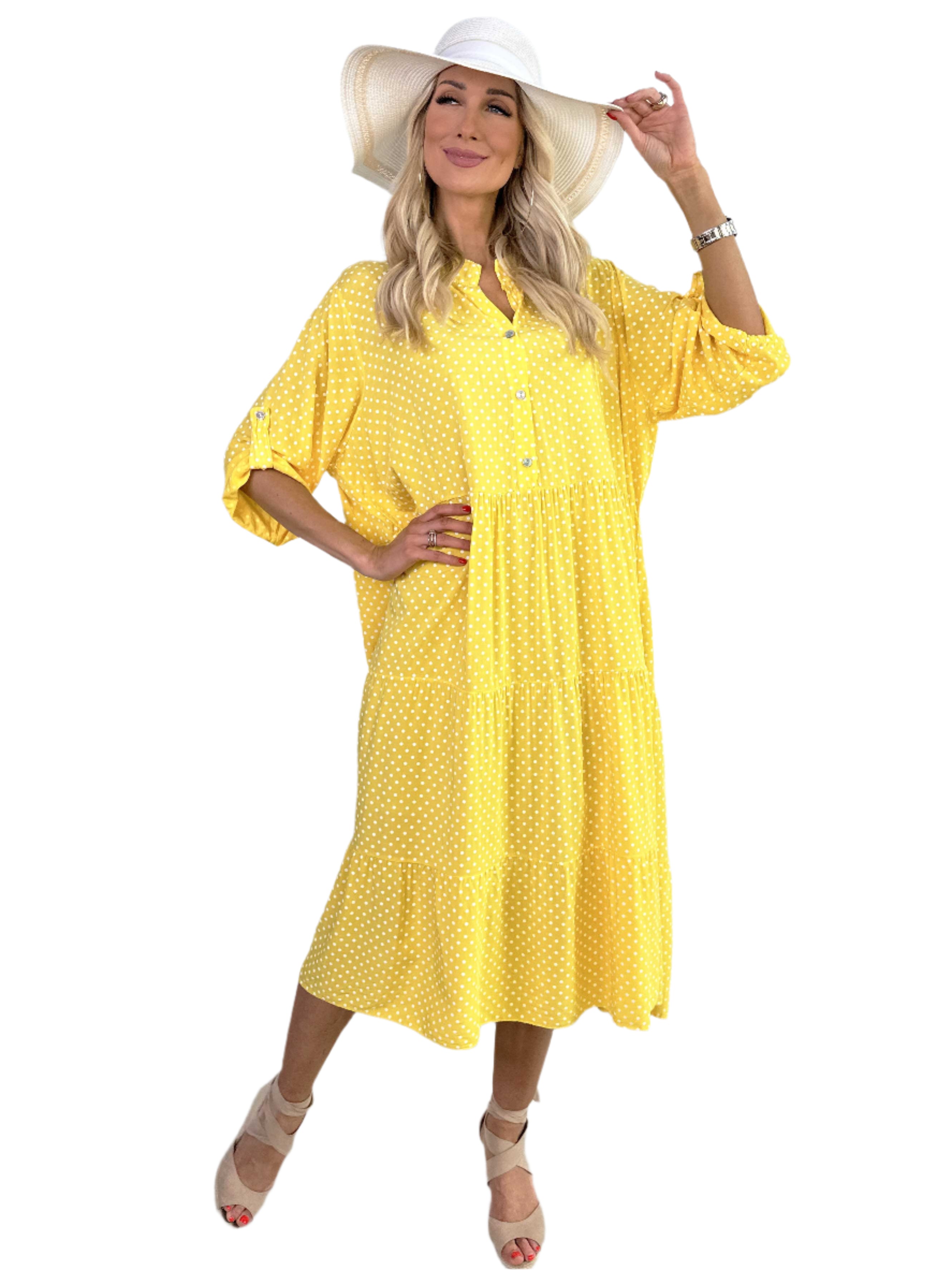 Margareth - Elegant Prikket Midikjole