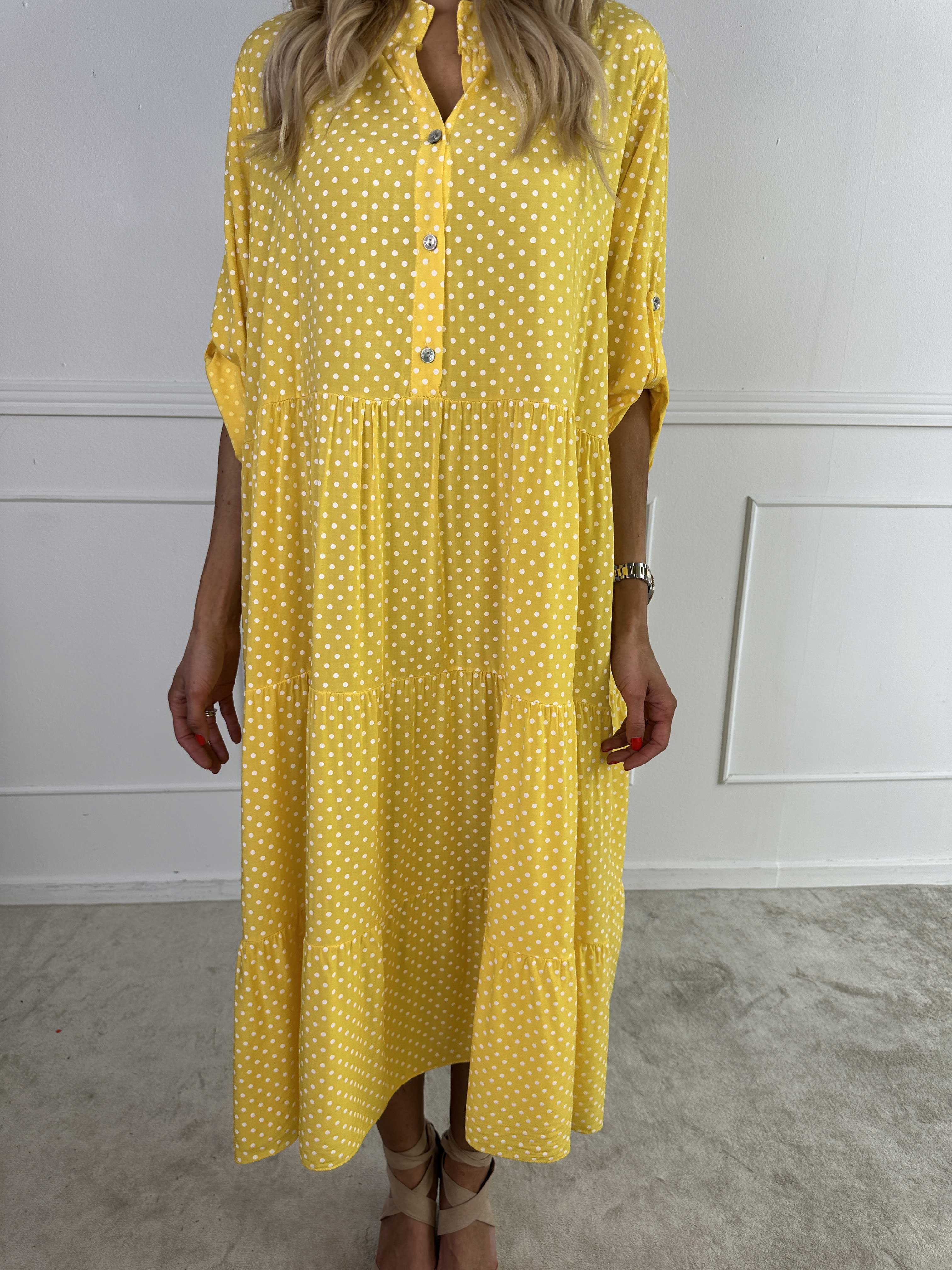 Margareth - Elegant Prikket Midikjole