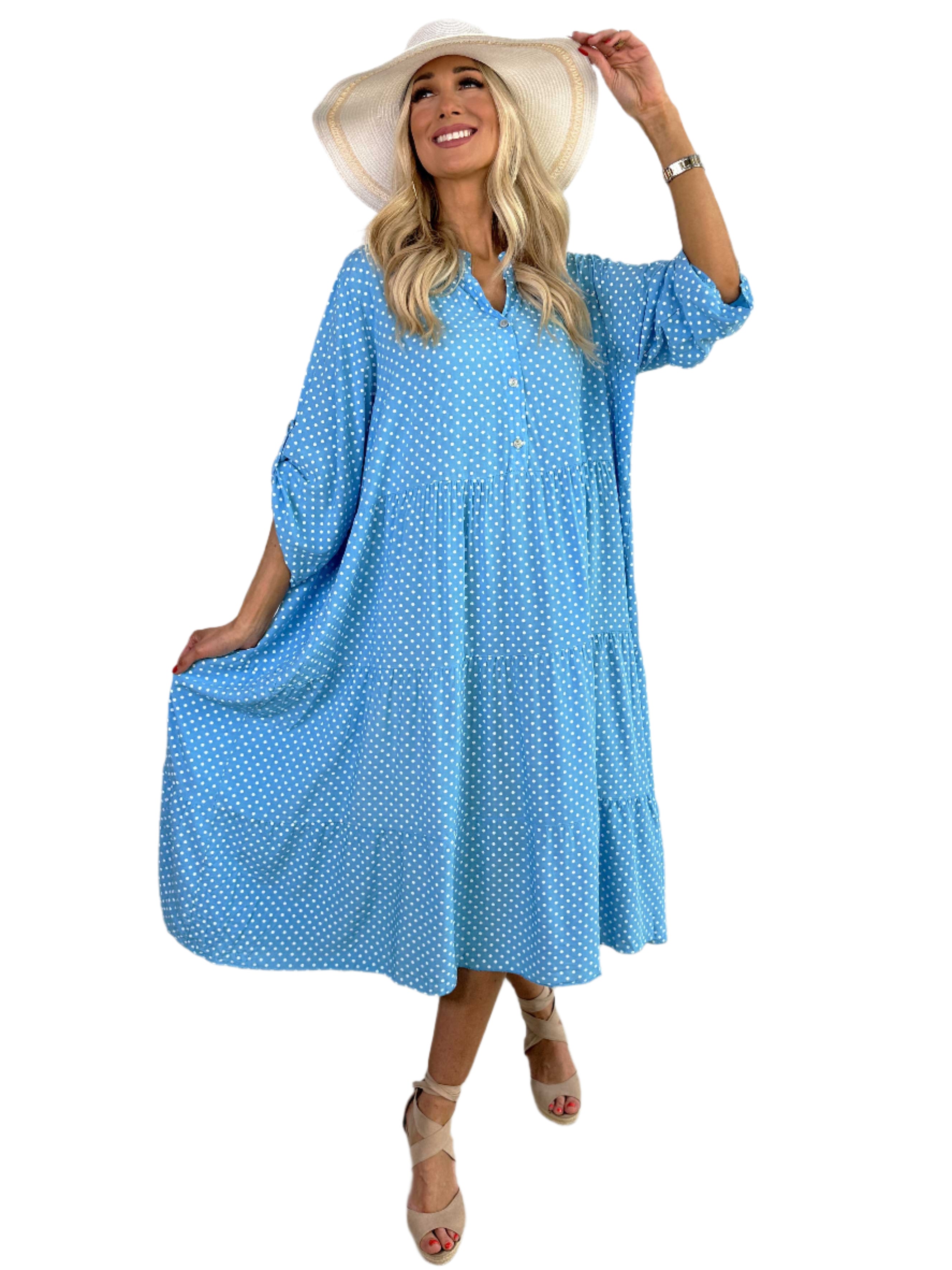 Margareth - Elegant Prikket Midikjole