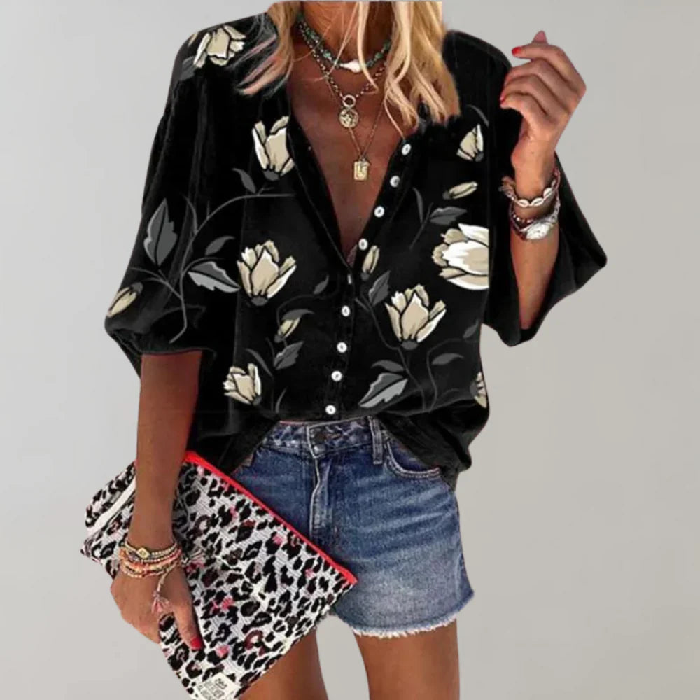 Selma Blomsterprint Bluse