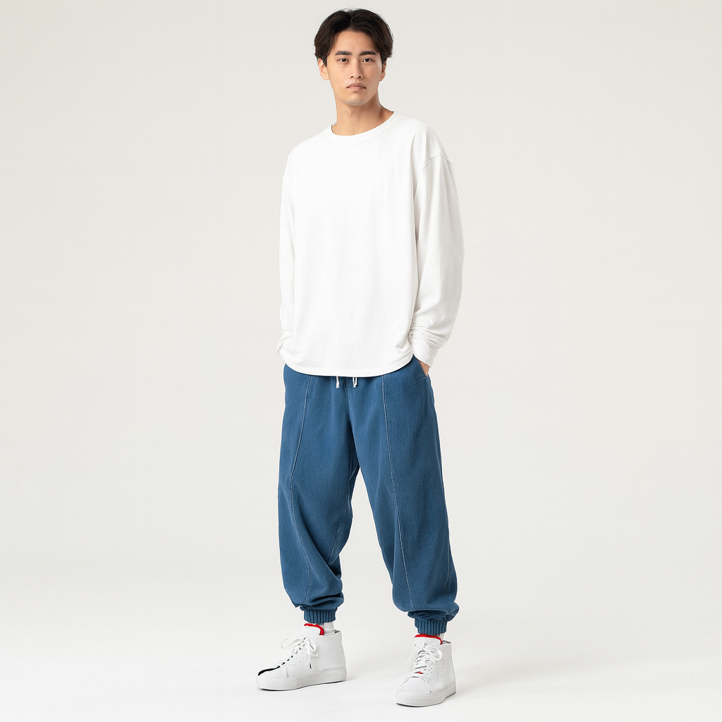 Eldan | afslappet kordfløjlsbukser med snøre