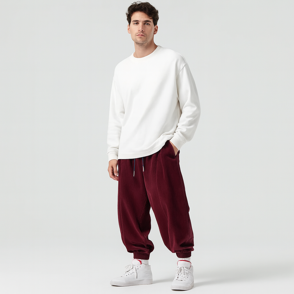 Eldan | afslappet kordfløjlsbukser med snøre