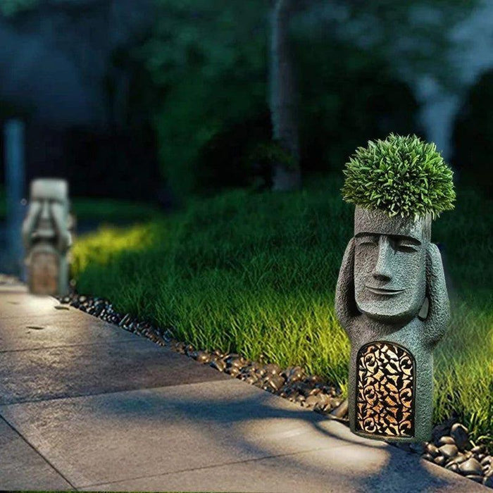 GardenDecor - Kunstnerisk urtepotte med Solar LED-lys