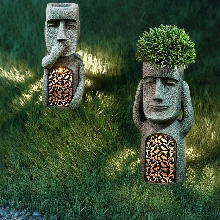 GardenDecor - Kunstnerisk urtepotte med Solar LED-lys
