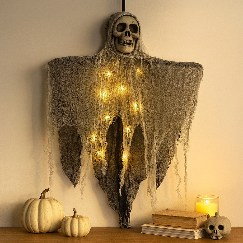 Gravemont | LED-KraniehovedVægdekoration til Halloween