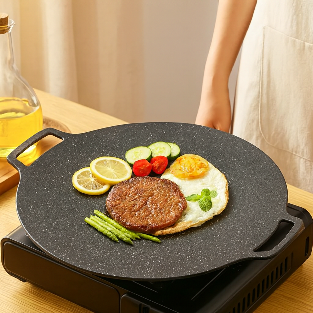 Grilvara | Rund grillpande i støbejern med non-stick belægning