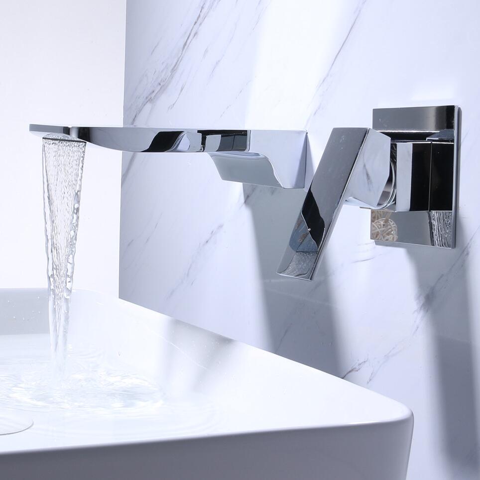 AquaFlow Moderne Vægmonteret Vandhane – Stilrent Design & Praktisk Funktionalitet