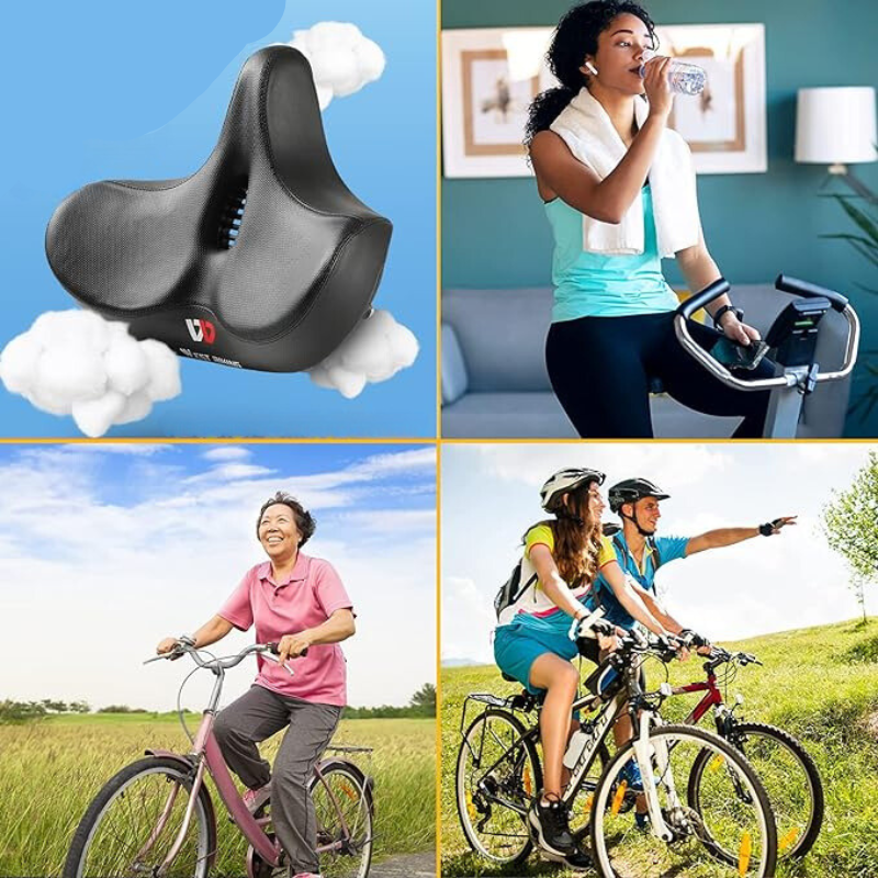 RideEase - Ergonomisk komfortcykelsadel - ekstra bred og åndbar