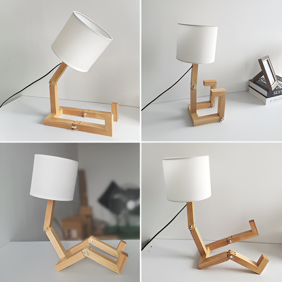 Orion – Robotiserbar Skrivebordslampe med Justerbar Belysning og Praktisk Bogholder
