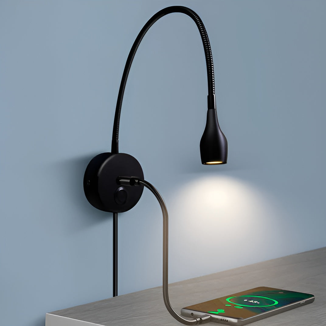 GlowShift-væglampe med USB-oplader - justerbar stemningsbelysning