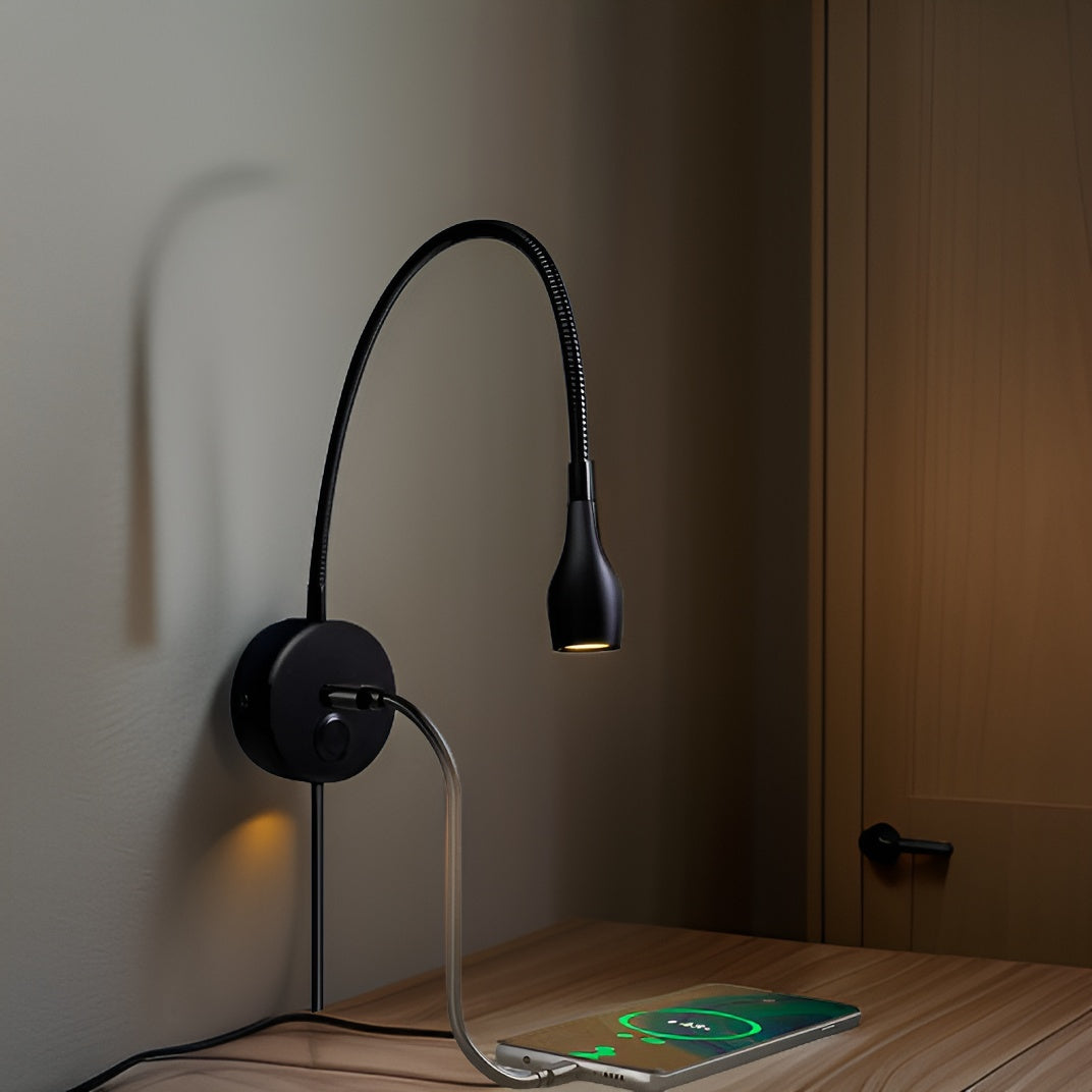 GlowShift-væglampe med USB-oplader - justerbar stemningsbelysning