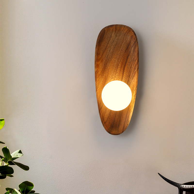 LumiWood Moderne Trævæglampe – Naturlig Elegance og Varm Atmosfære