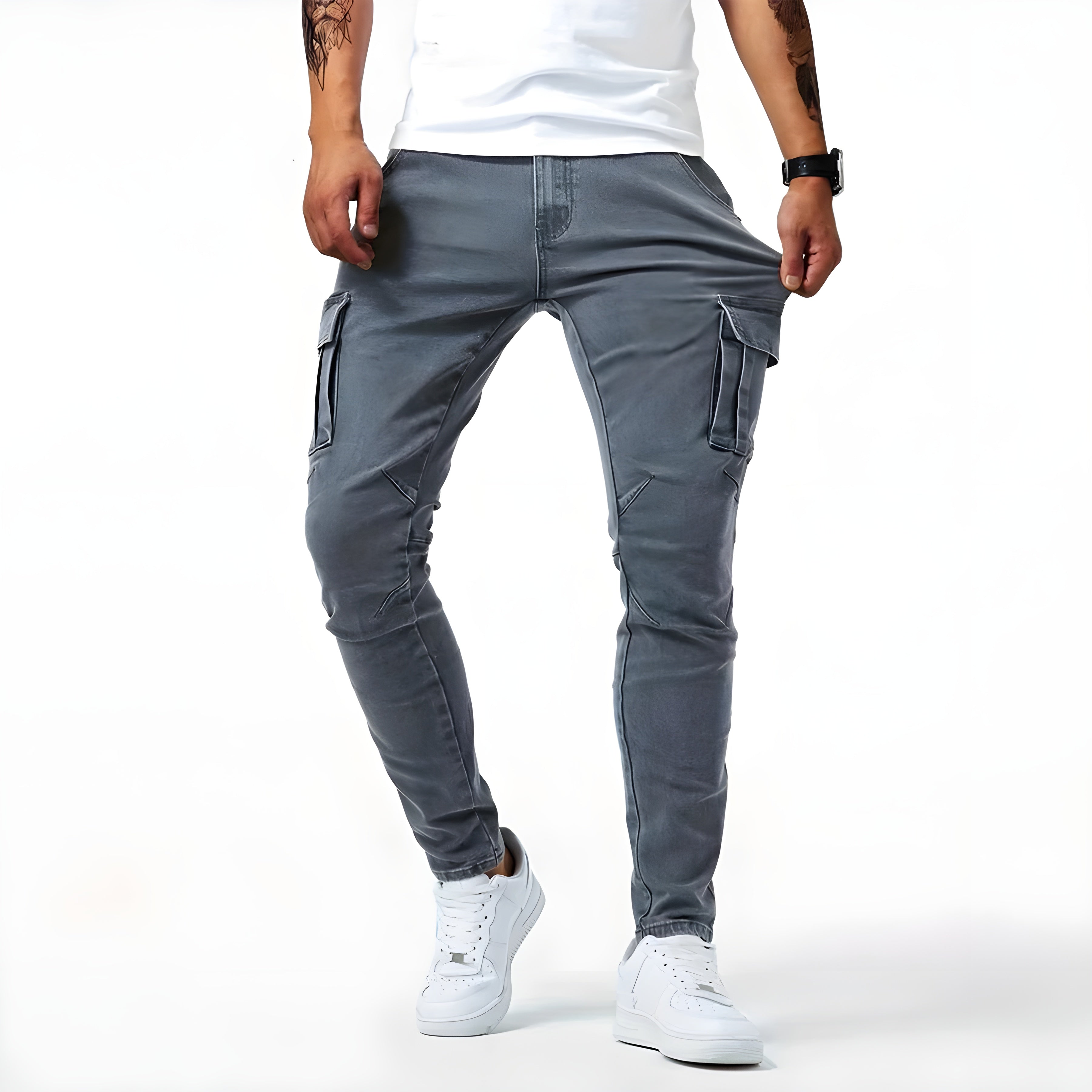 Samuel | Cargo-bukser i stretchdenim