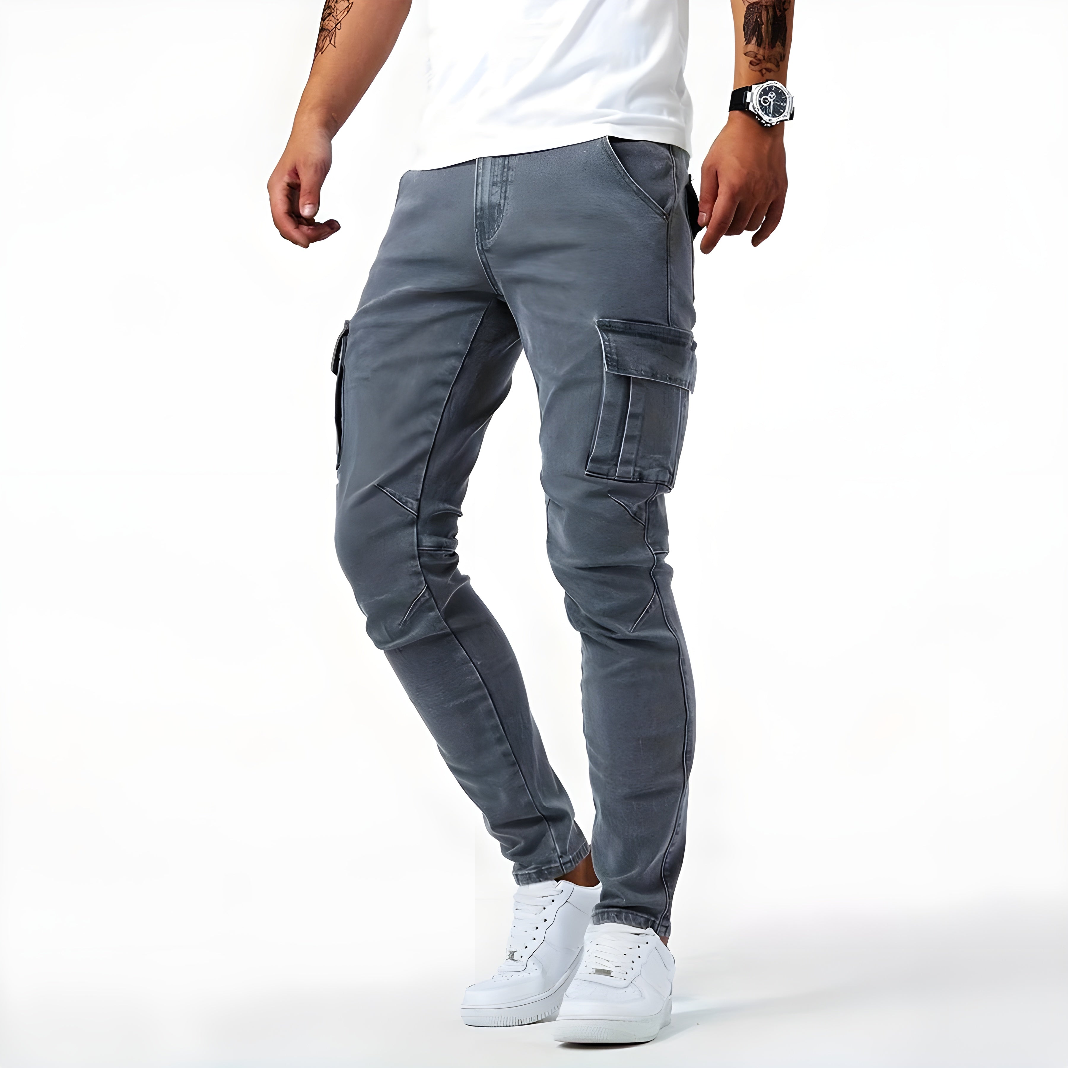 Samuel | Cargo-bukser i stretchdenim