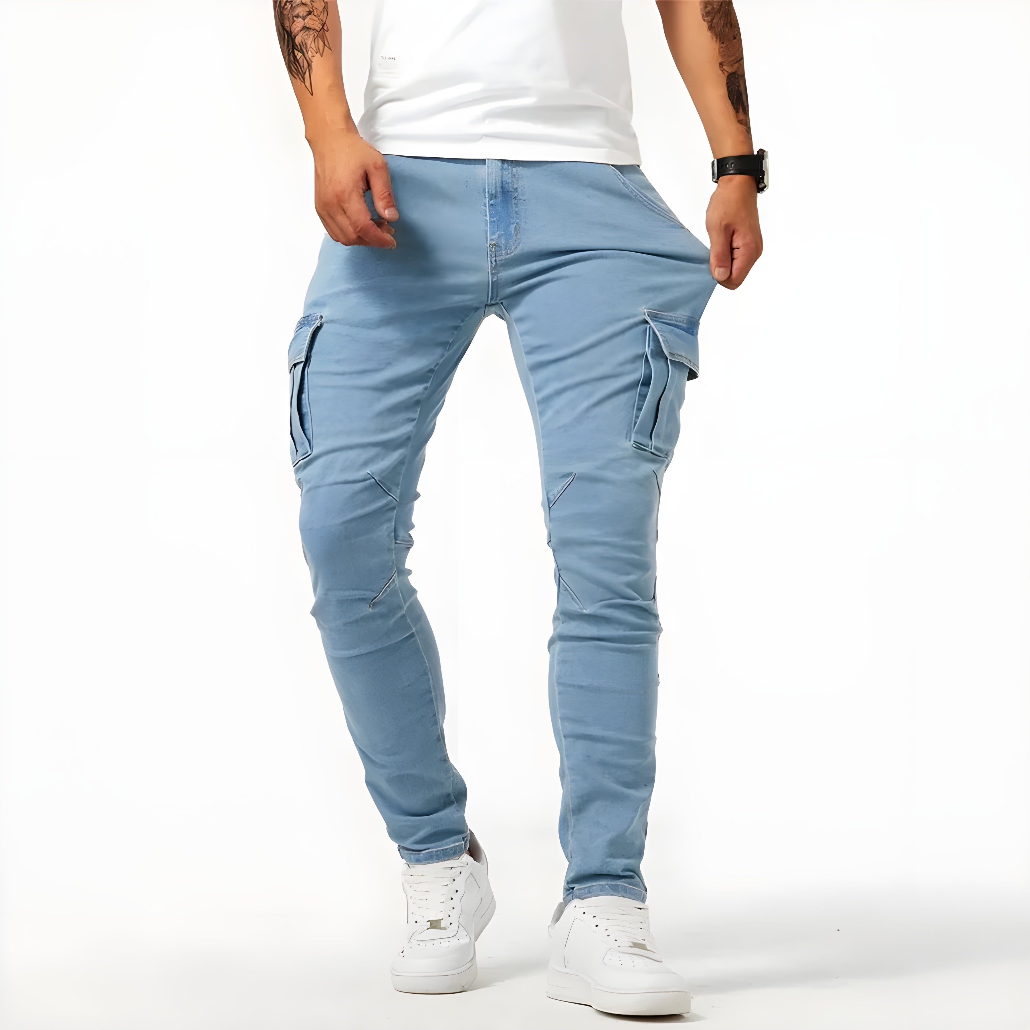 Samuel | Cargo-bukser i stretchdenim