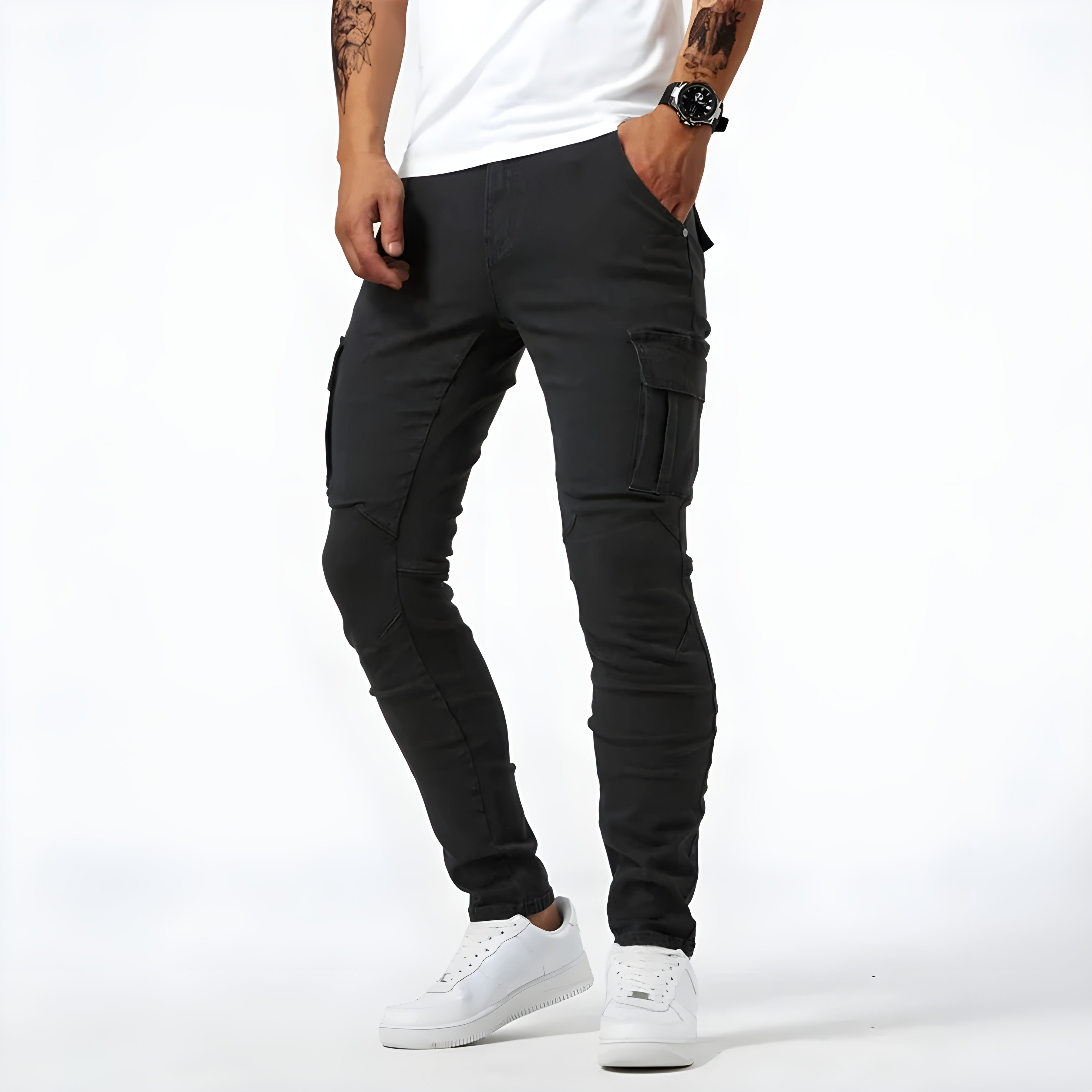 Samuel | Cargo-bukser i stretchdenim