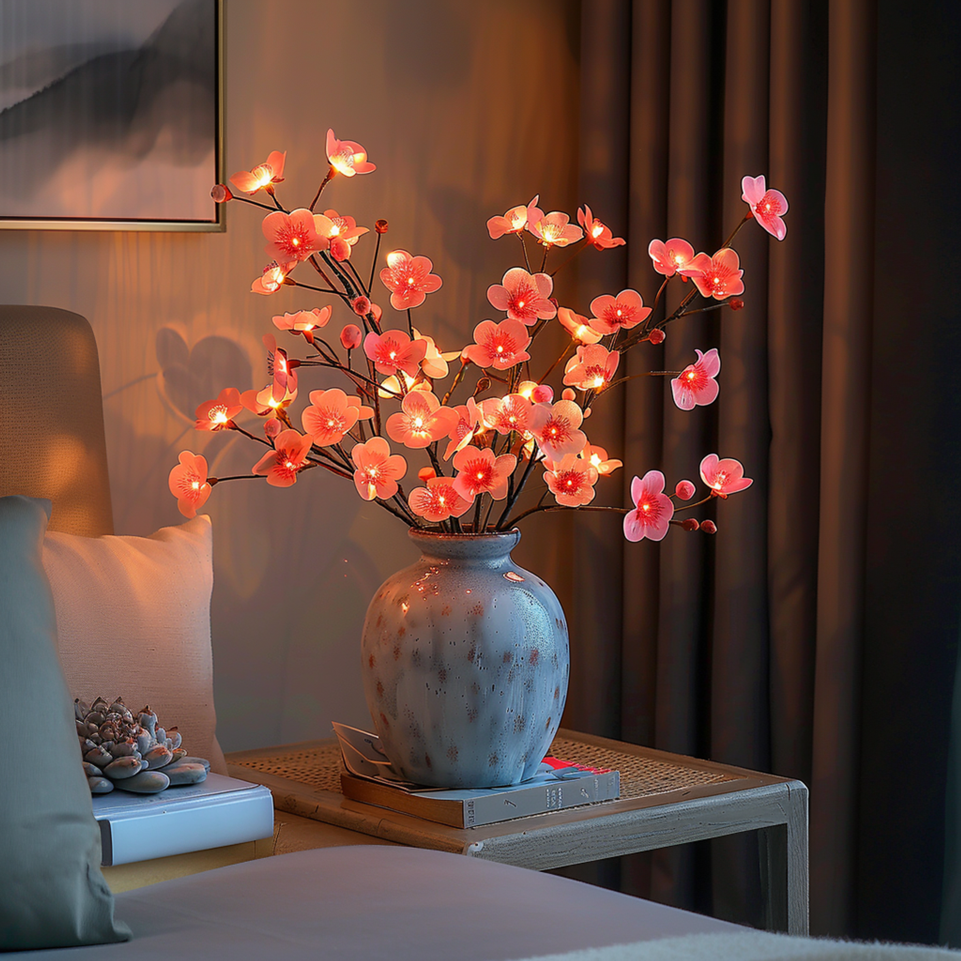 OliveLume LED-lampe – Naturlig Skønhed med Olivengren-Design