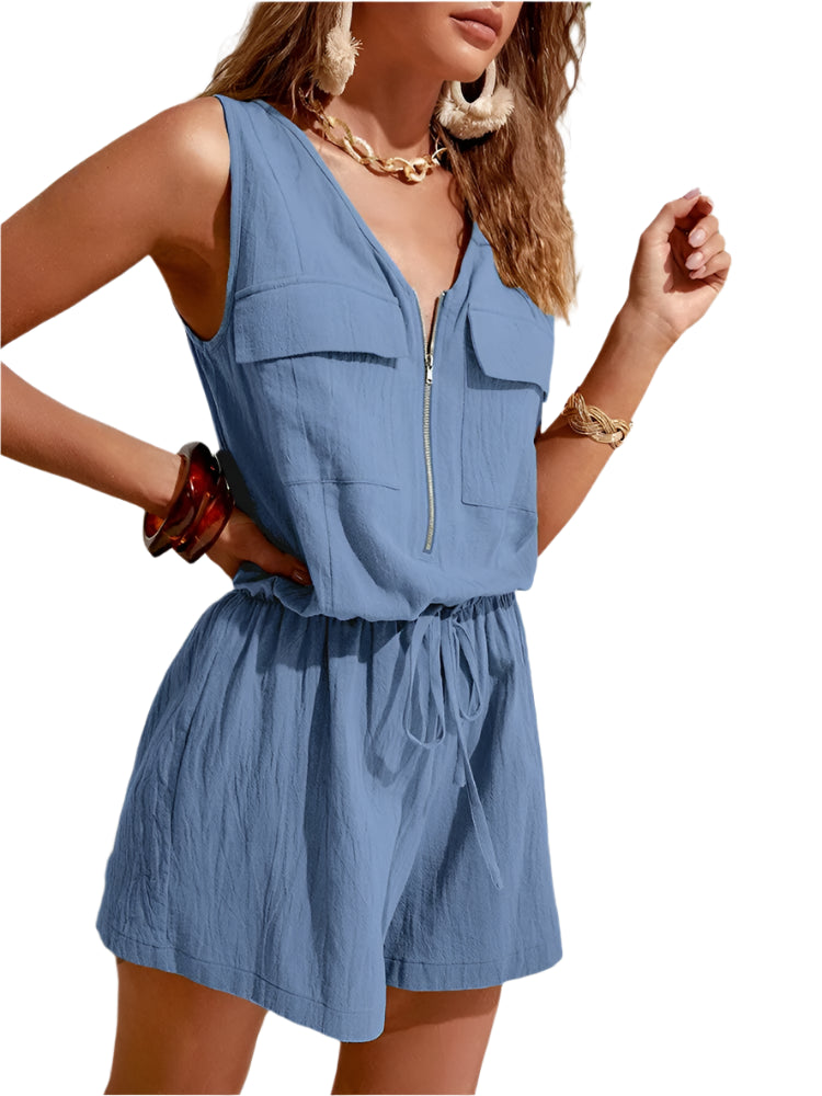 Lina - Ærmeløs Jumpsuit med Afslappet Pasform og Moderne Detaljer