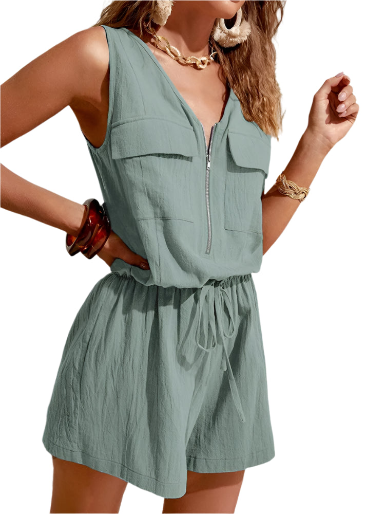 Lina - Ærmeløs Jumpsuit med Afslappet Pasform og Moderne Detaljer