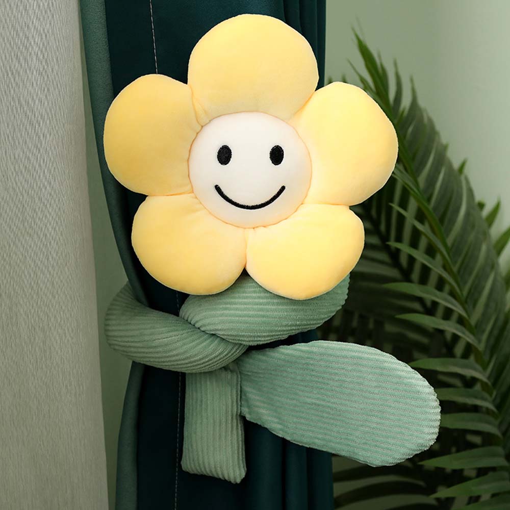 BlossomSmiles - Plys-blomstret Smiley-gardinbinding