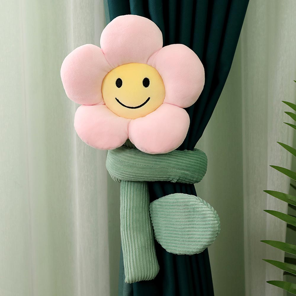 BlossomSmiles - Plys-blomstret Smiley-gardinbinding