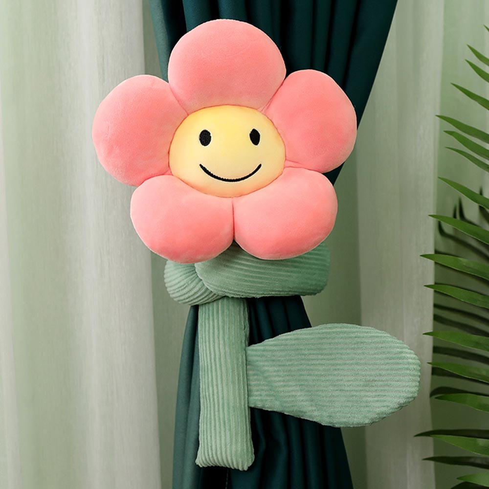 BlossomSmiles - Plys-blomstret Smiley-gardinbinding