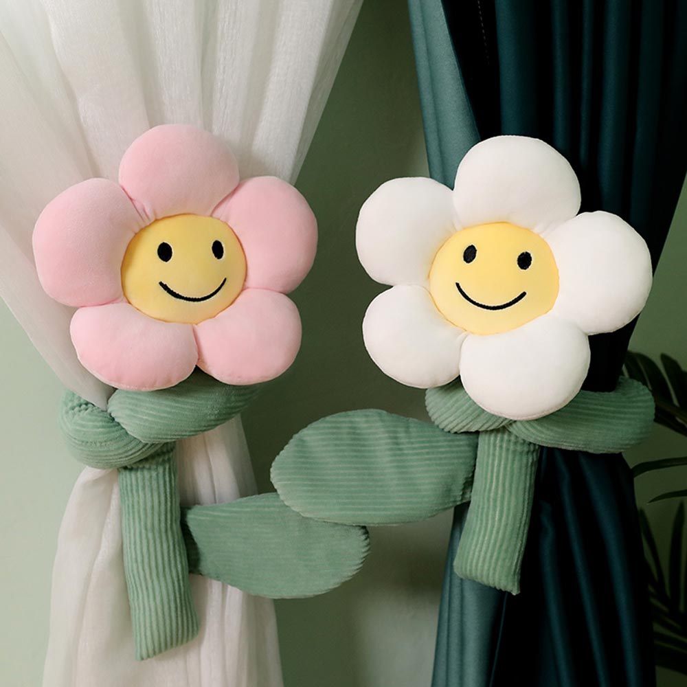 BlossomSmiles - Plys-blomstret Smiley-gardinbinding