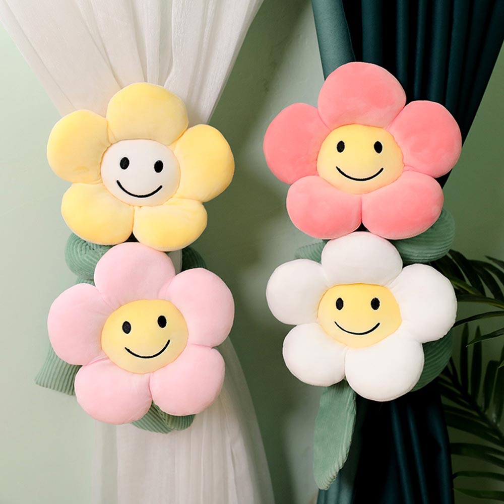BlossomSmiles - Plys-blomstret Smiley-gardinbinding