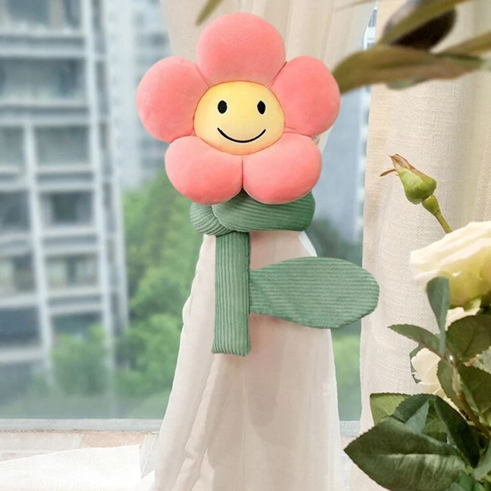 BlossomSmiles - Plys-blomstret Smiley-gardinbinding
