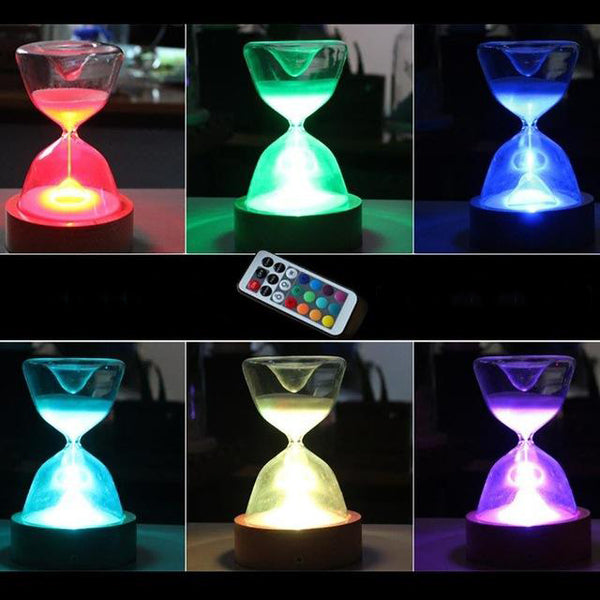 TimelessGlow - Elegant LED timeglas-natlys med fjernbetjening