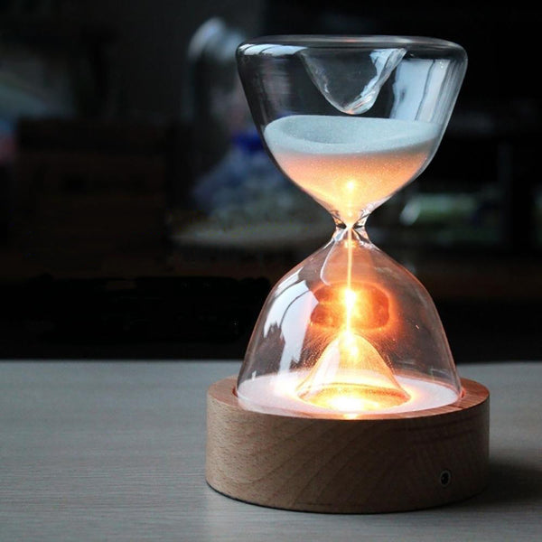 TimelessGlow - Elegant LED timeglas-natlys med fjernbetjening