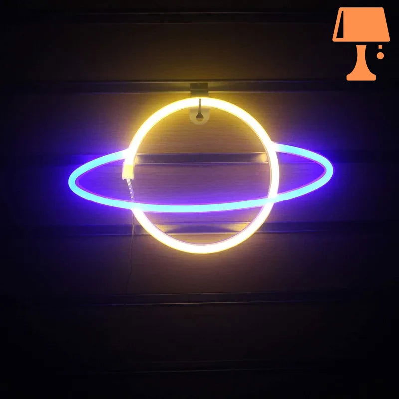 CosmoGlow – Planet-inspirerede vægmonterede neonrørlys