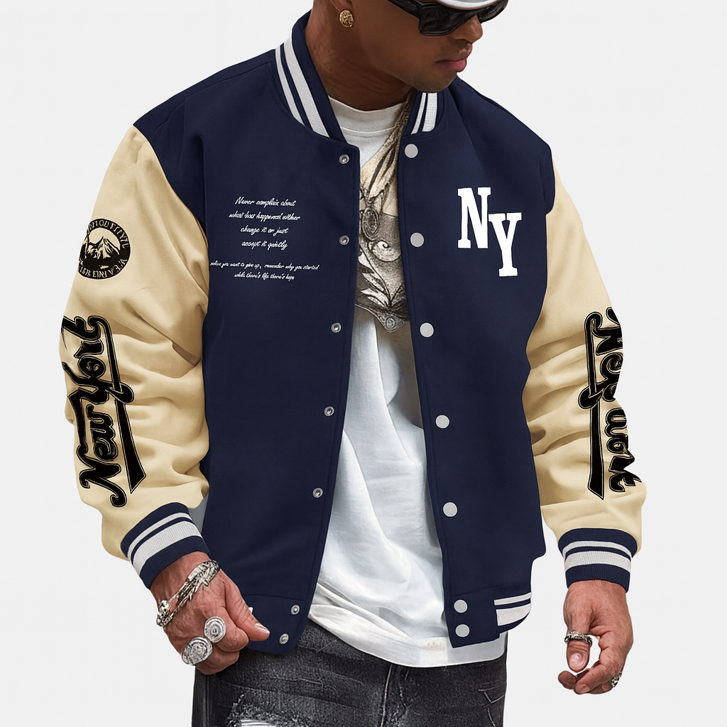 Marcus | Varsity Strikhættetrøje