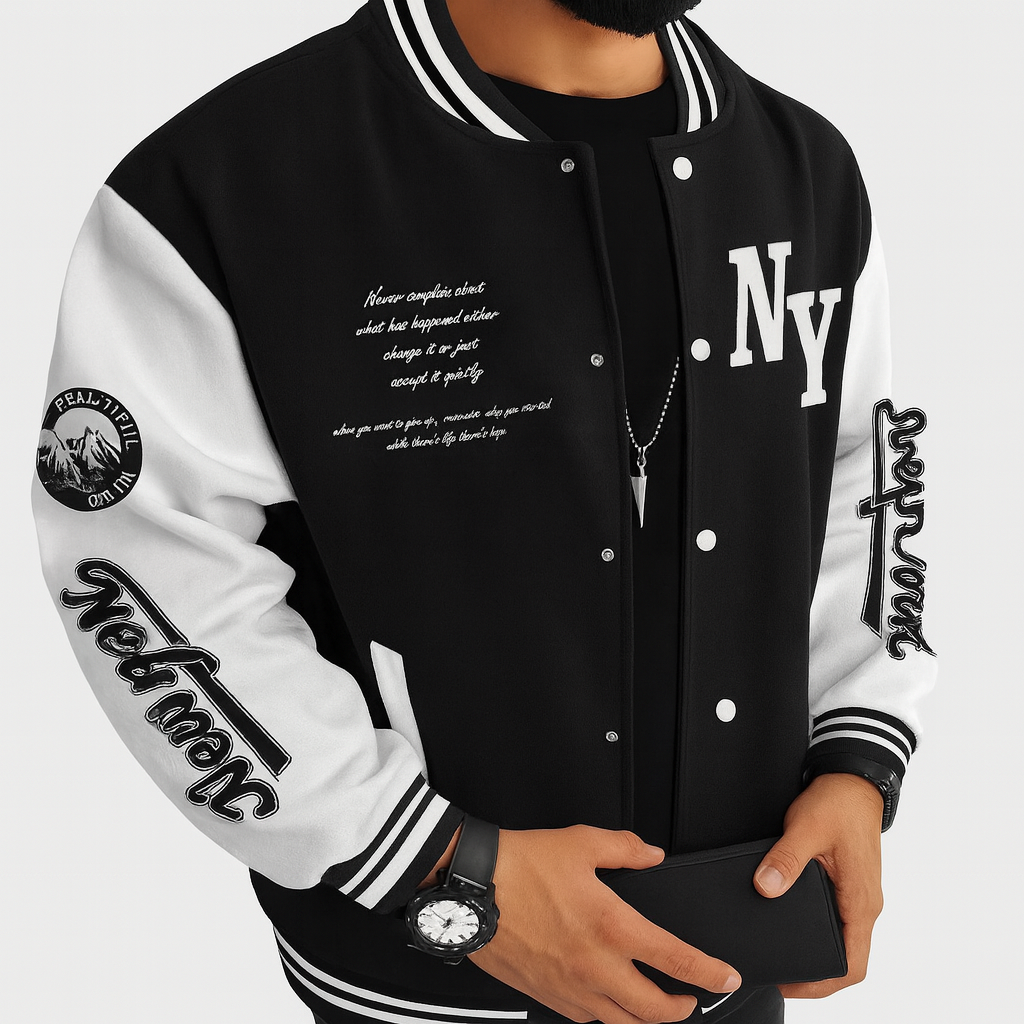 Marcus | Varsity Strikhættetrøje