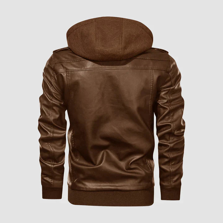 Christ vegansk læder lynlås-hoddie-jakke