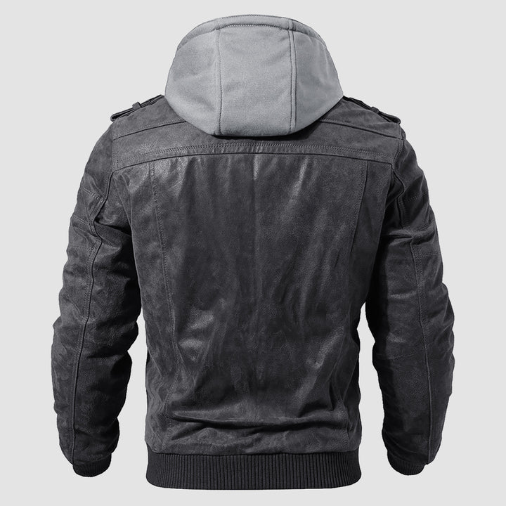 Christ vegansk læder lynlås-hoddie-jakke