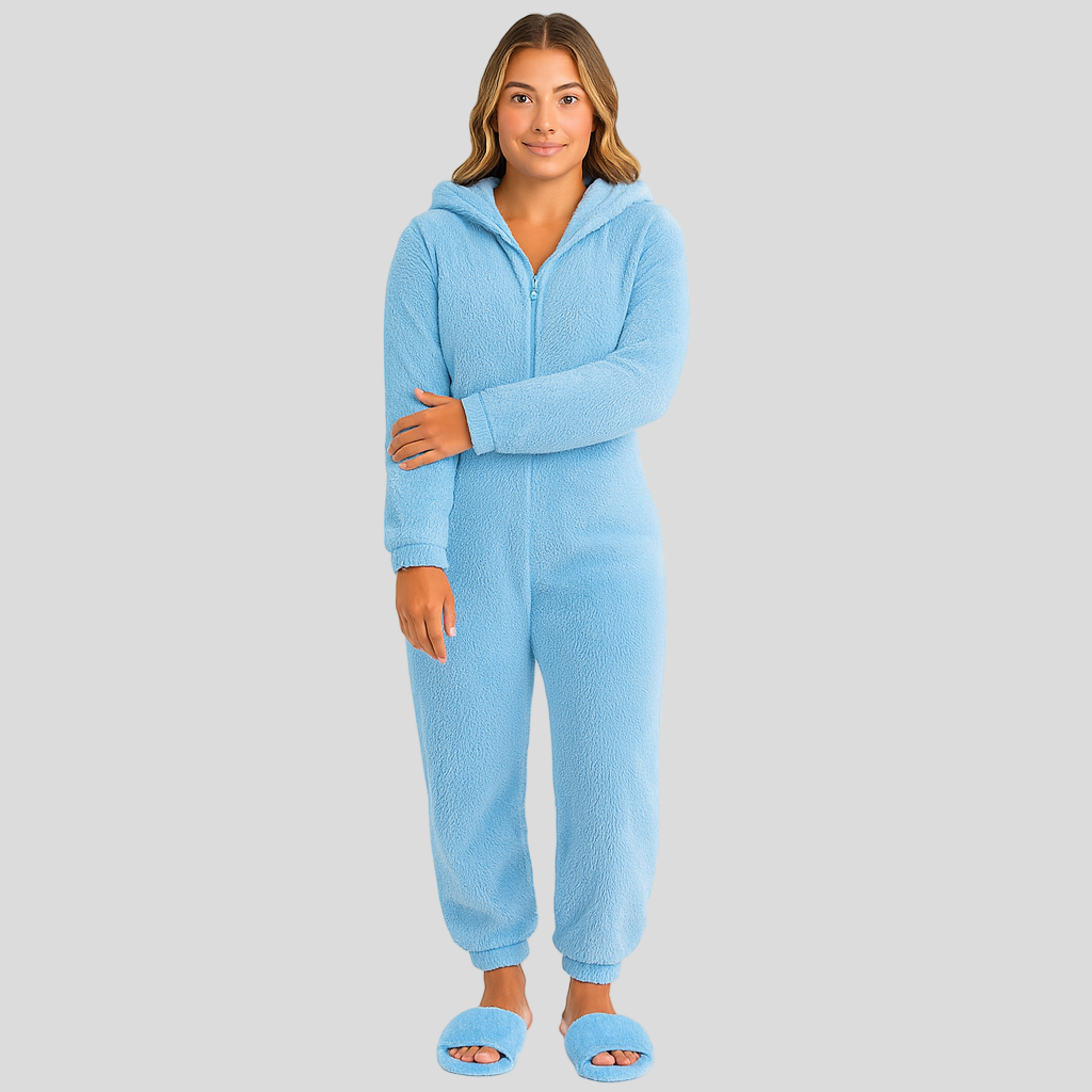 Mirella | Flauschig hættetrøje med lynlås pyjamas