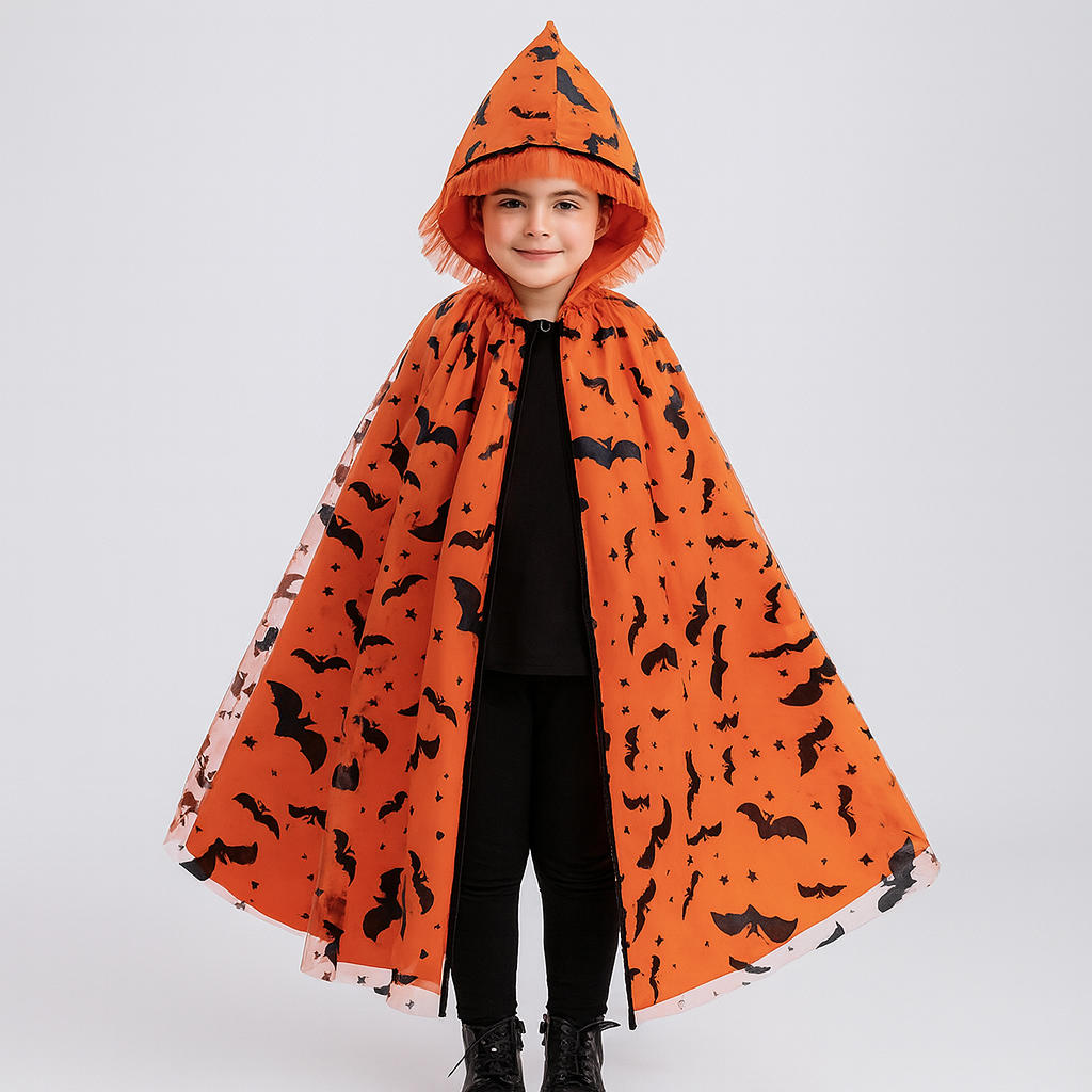 Noctira | Vintage Halloween Hoodie med Edderkoppespind ogflagermusprint