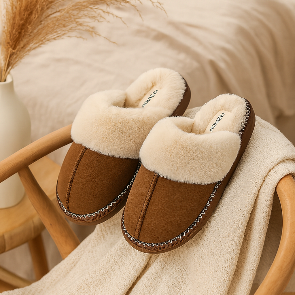 Nordhavn | Herre Plys Vinterbomulds Tøfler med Tykk Sål