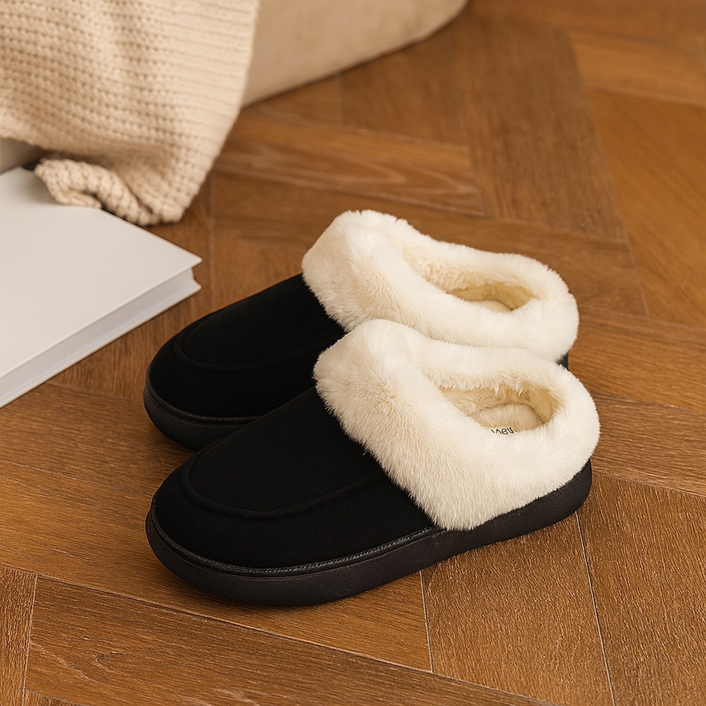 Nordhavn | Herre Plys Vinterbomulds Tøfler med Tykk Sål