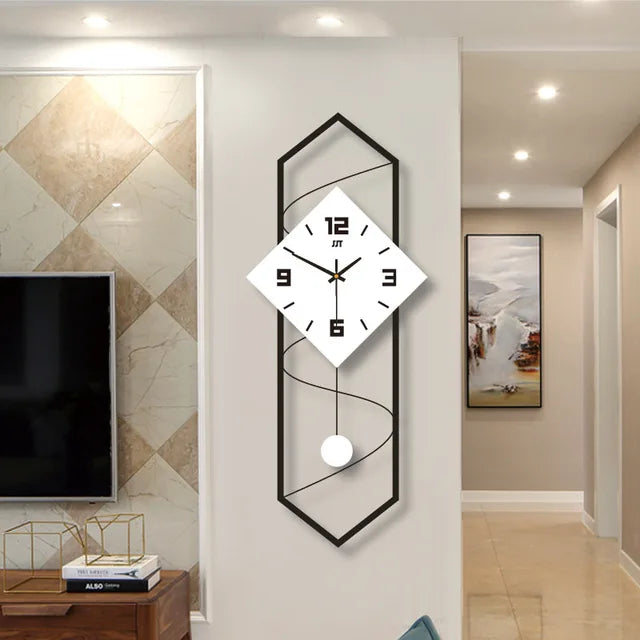 NordicTime 3D Vægur – Stilfuldt Trædesign med Elegant Stort Display