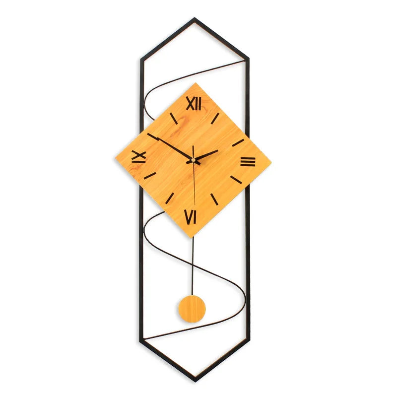 NordicTime 3D Vægur – Stilfuldt Trædesign med Elegant Stort Display