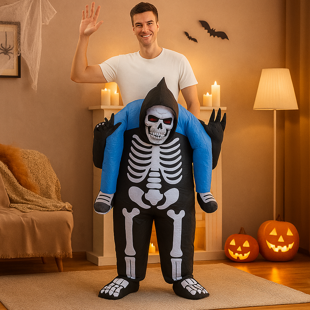 PhantomX | Oppusteligt skeletkostume til Halloweenfester