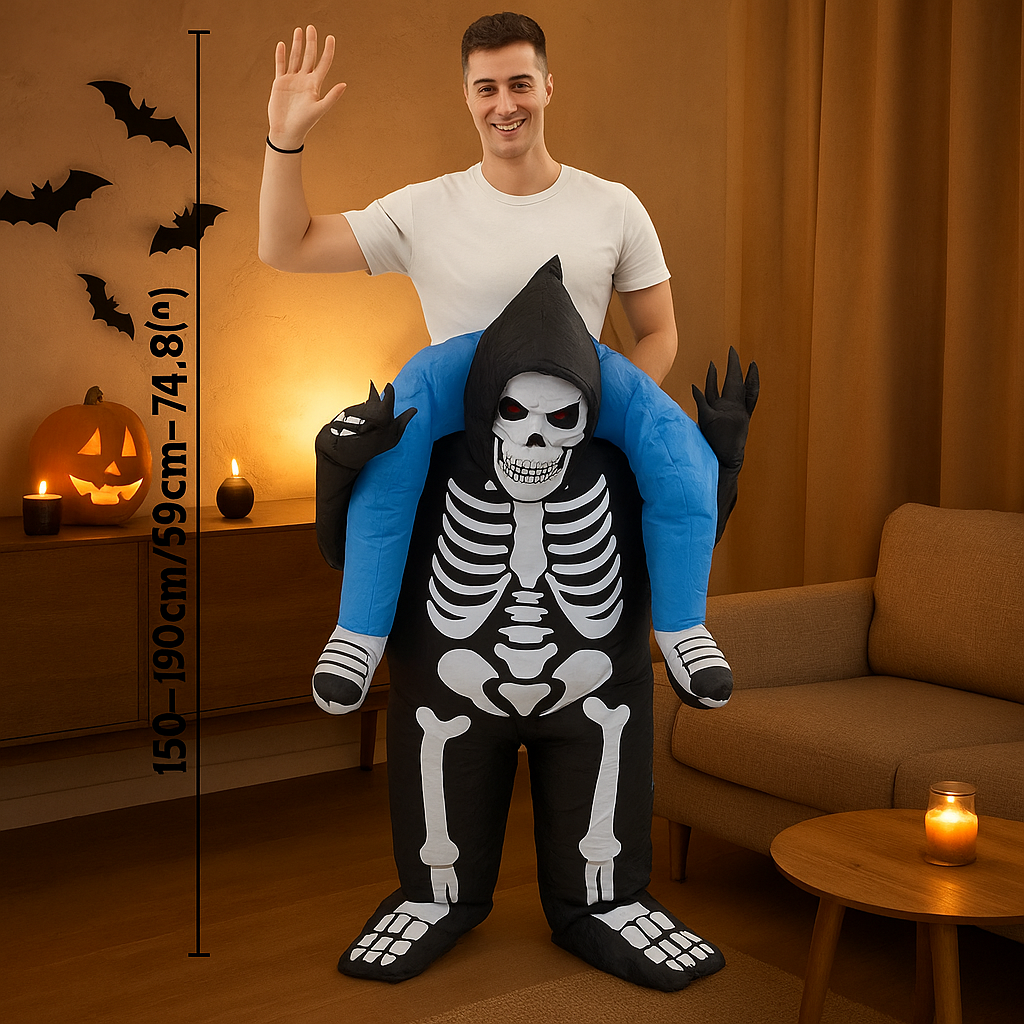 PhantomX | Oppusteligt skeletkostume til Halloweenfester