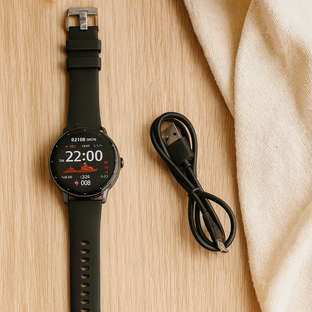PulseSync | Kardiovaskulær Smartwatch med Hjerteovervågning, Opkalds- og Beskedpåmindelser og Døgnfitness-Tracking
