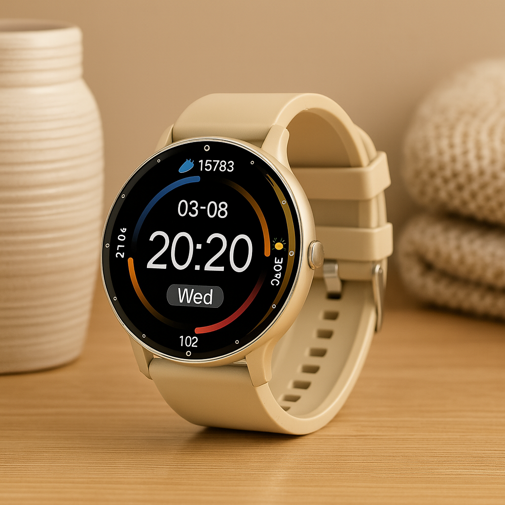 PulseSync | Kardiovaskulær Smartwatch med Hjerteovervågning, Opkalds- og Beskedpåmindelser og Døgnfitness-Tracking