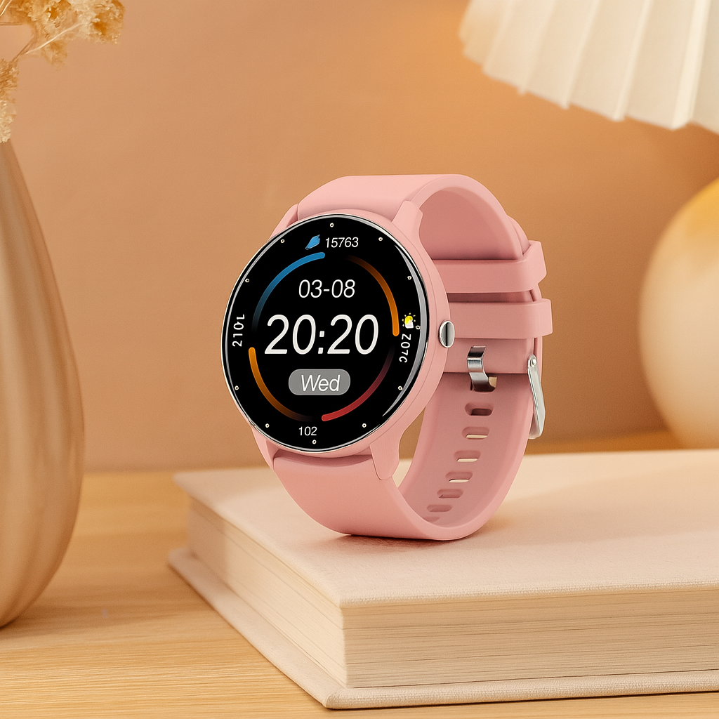 PulseSync | Kardiovaskulær Smartwatch med Hjerteovervågning, Opkalds- og Beskedpåmindelser og Døgnfitness-Tracking