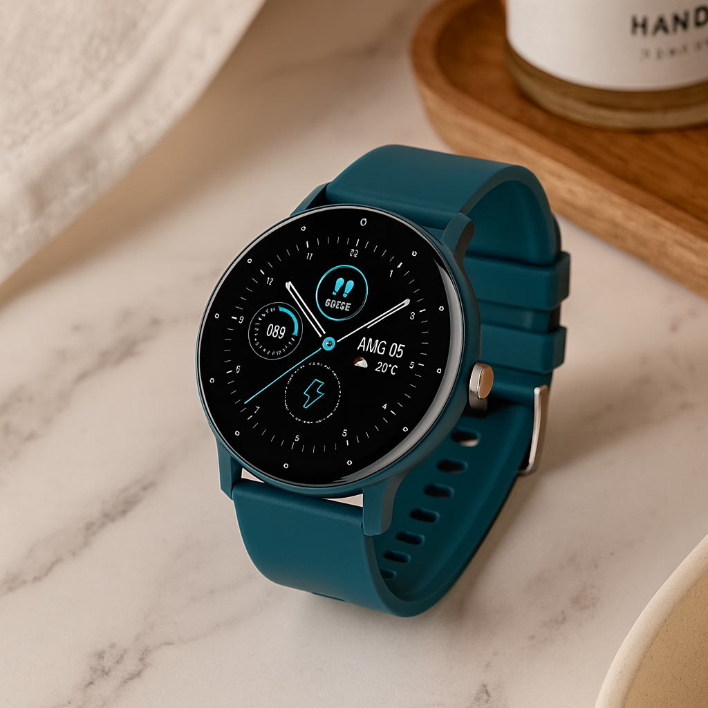 PulseSync | Kardiovaskulær Smartwatch med Hjerteovervågning, Opkalds- og Beskedpåmindelser og Døgnfitness-Tracking