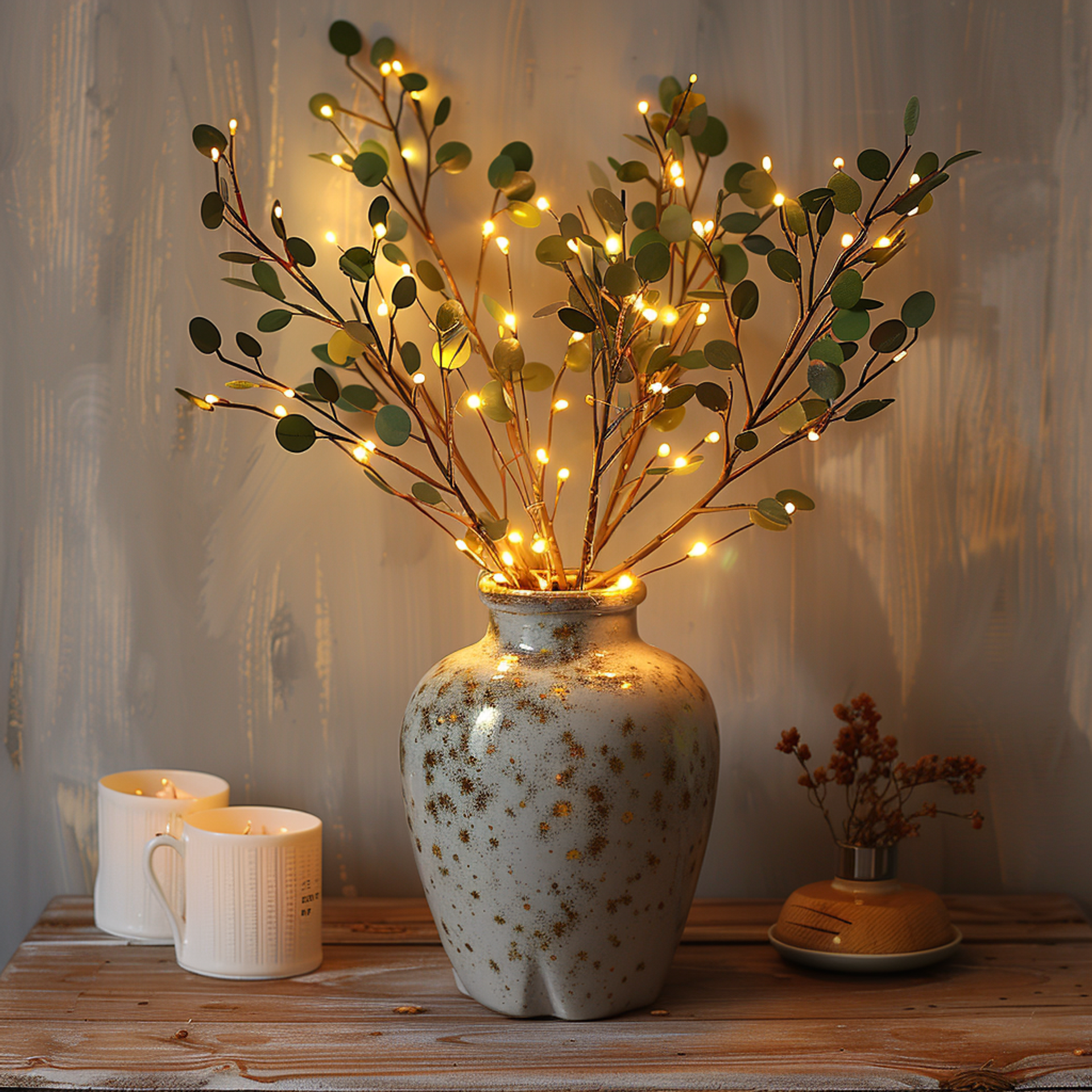 OliveLume LED-lampe – Naturlig Skønhed med Olivengren-Design