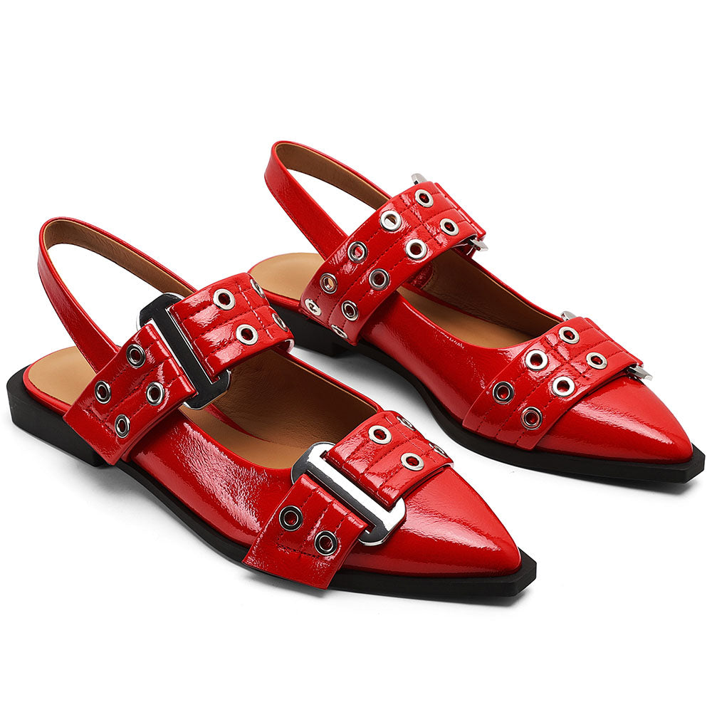 Minerva - Slingback sko med spids tå